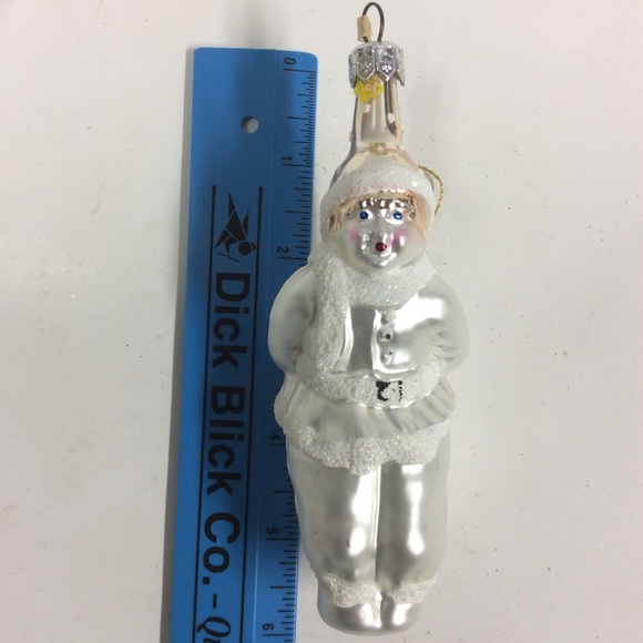 VTG Glass Silver Christmas Ice Skater Ornament - Picture 11 of 11